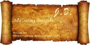 Jászay Dezső névjegykártya
