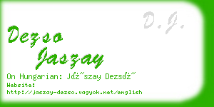 dezso jaszay business card